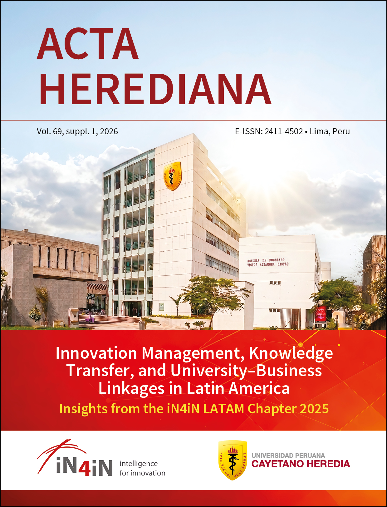 					Ver Vol. 69 Núm. Supl.1 (2026): Innovation Management, Knowledge Transfer, and University–Business Linkages in Latin America: Insights from the iN4iN LATAM Chapter 2025
				